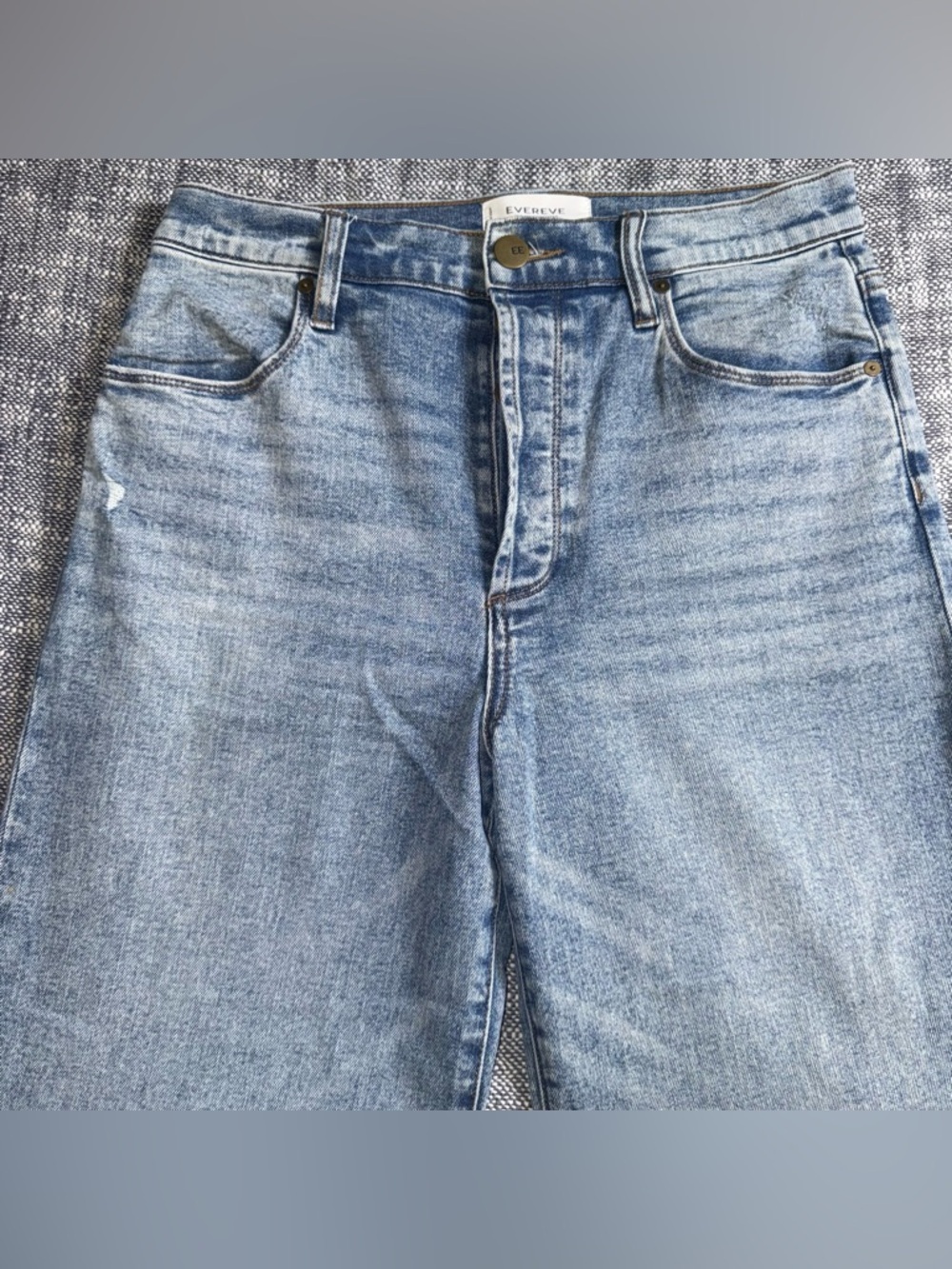 Evereve The Ever Trouser High Rise Wide Leg Jeans sz 29 Blue Button Fly long - Picture 7 of 13